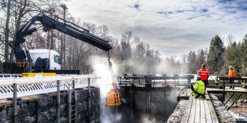 Strukan sulun korjaus. Carl Svanfält / Pyhtään kunta